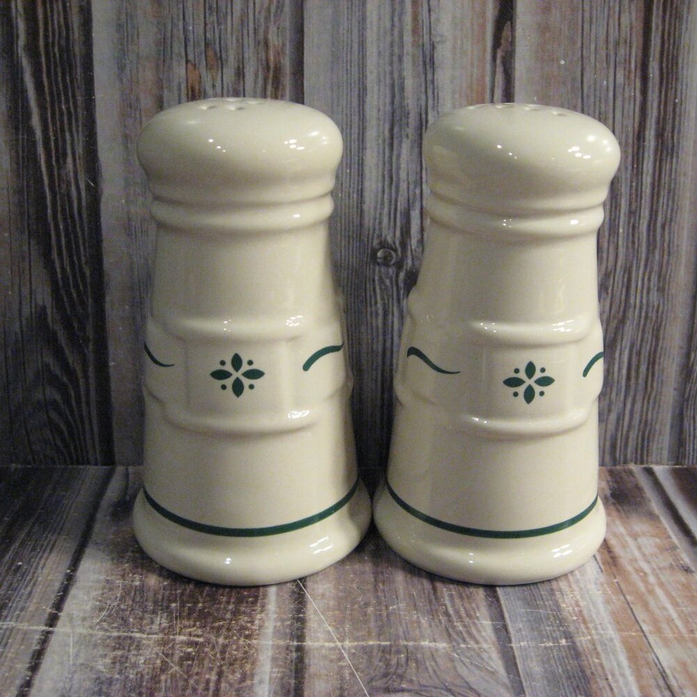 LONGABERGER WOVEN TRADITIONS HERITAGE GREEN SALT & PEPPER SET